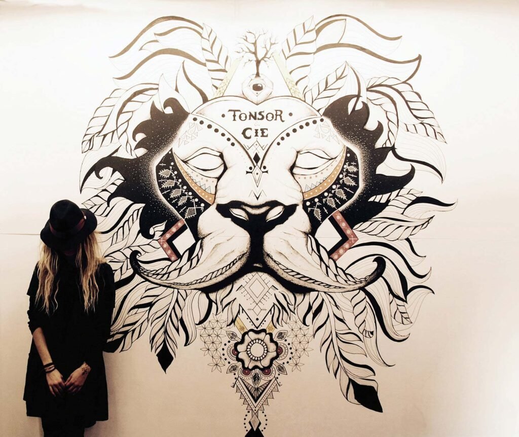 Dessin lion mural